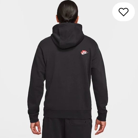 Nike Sportswear French Terry Hoodie Black Long Sleeve - Picture 3 of 13